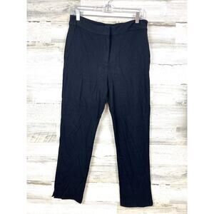 Magaschoni Womens 10 Black Mid-Rise Flat-Front Italian Dress Pants Trousers